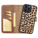 2 in 1 Leopard Leather Flip Case | Handyhülle für iPhone (Mehrfarbig)