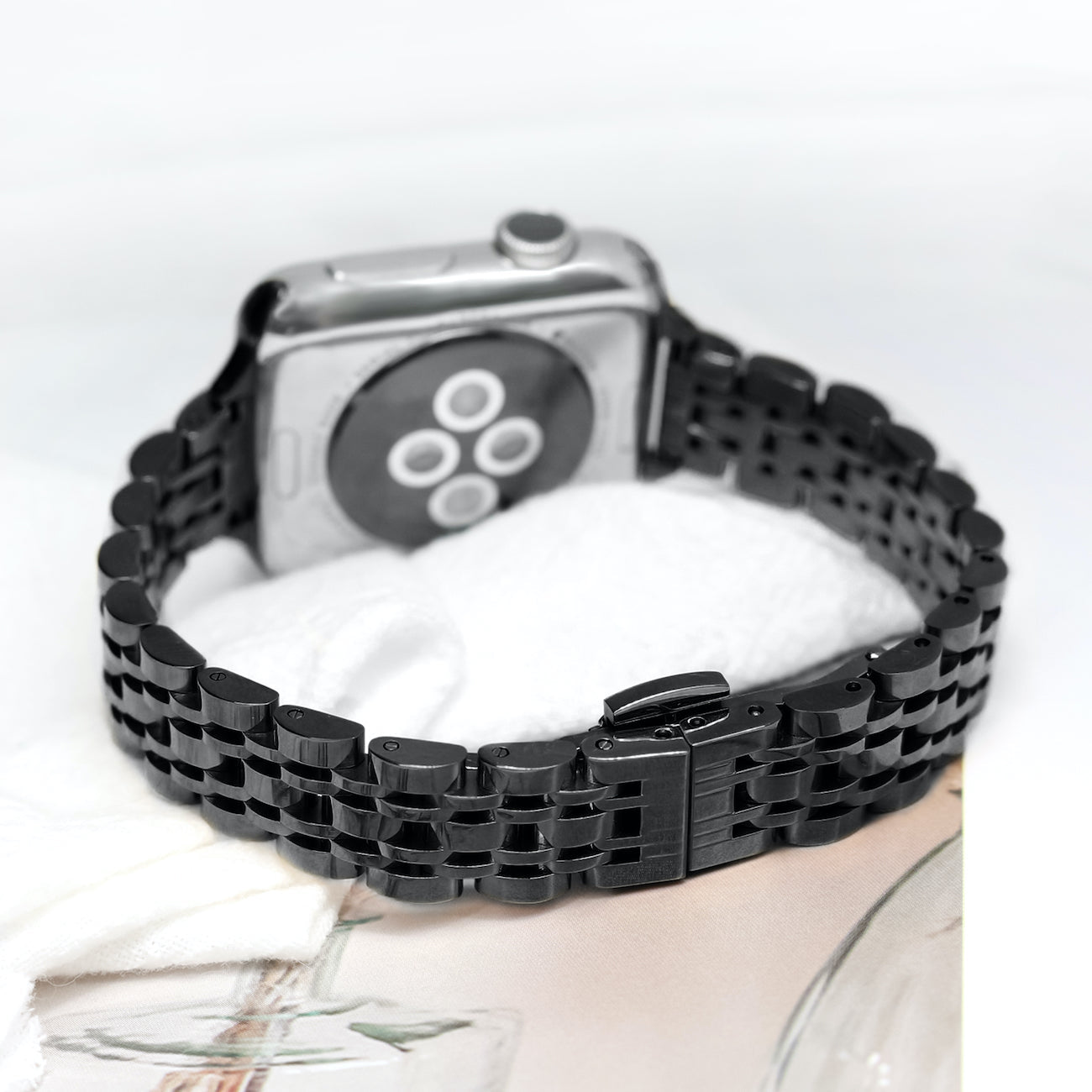 Black Metal Chain Millicent | Gliederarmband für Apple Watch (Schwarz)-Apple Watch Armbänder kaufen
