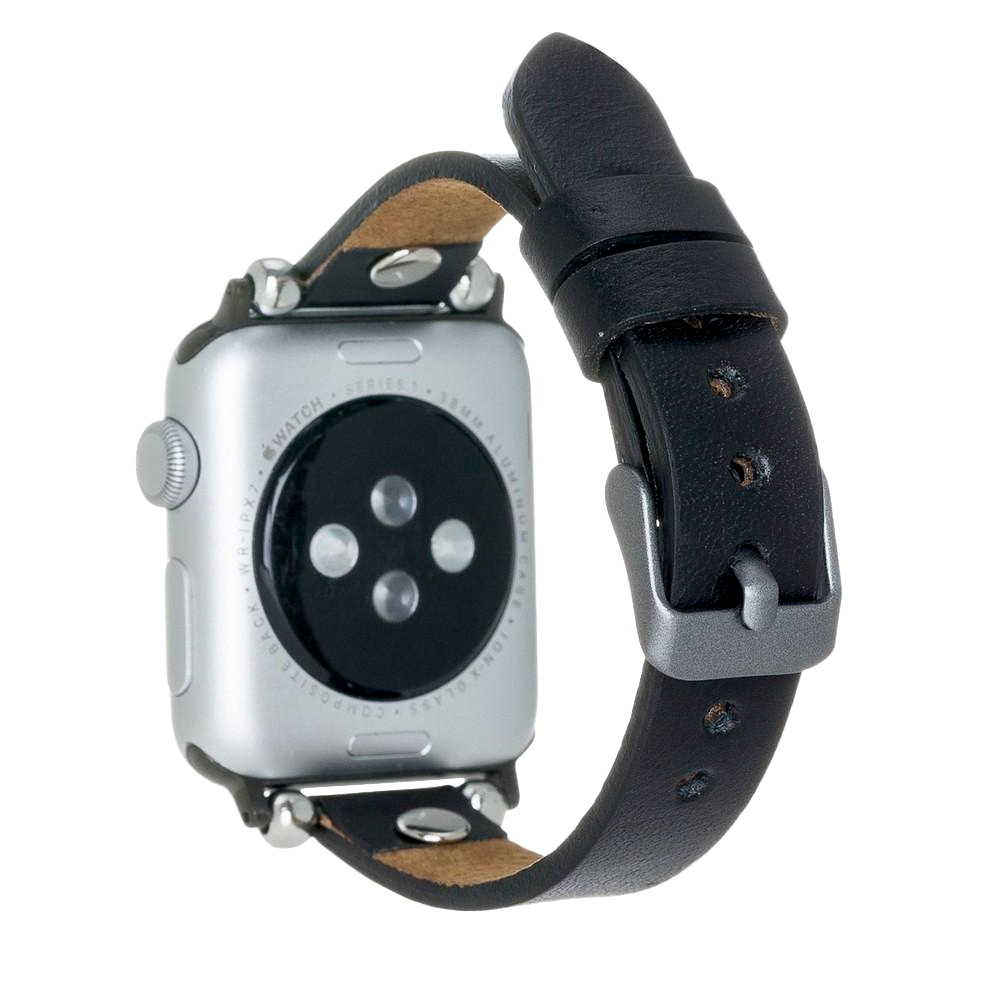 Black Petit Slim | Lederarmband für Apple Watch (Schwarz)-Apple Watch Armbänder kaufen