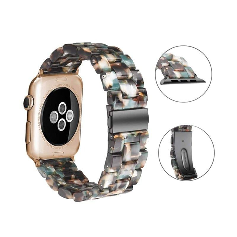 Blue Flower Resin Classic | Armband für Apple Watch (Braun)-Apple Watch Armbänder kaufen