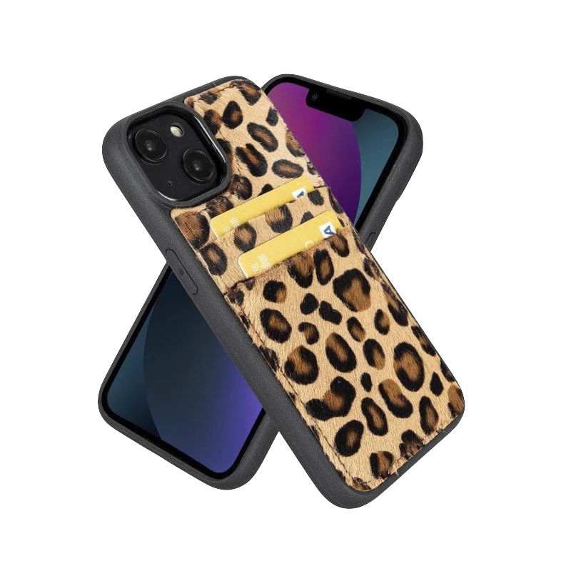 Leopard Leather Phone Case | Handyhülle mit Kartenfach für iPhone (Mehrfarbig)-Apple Watch Armbänder kaufen