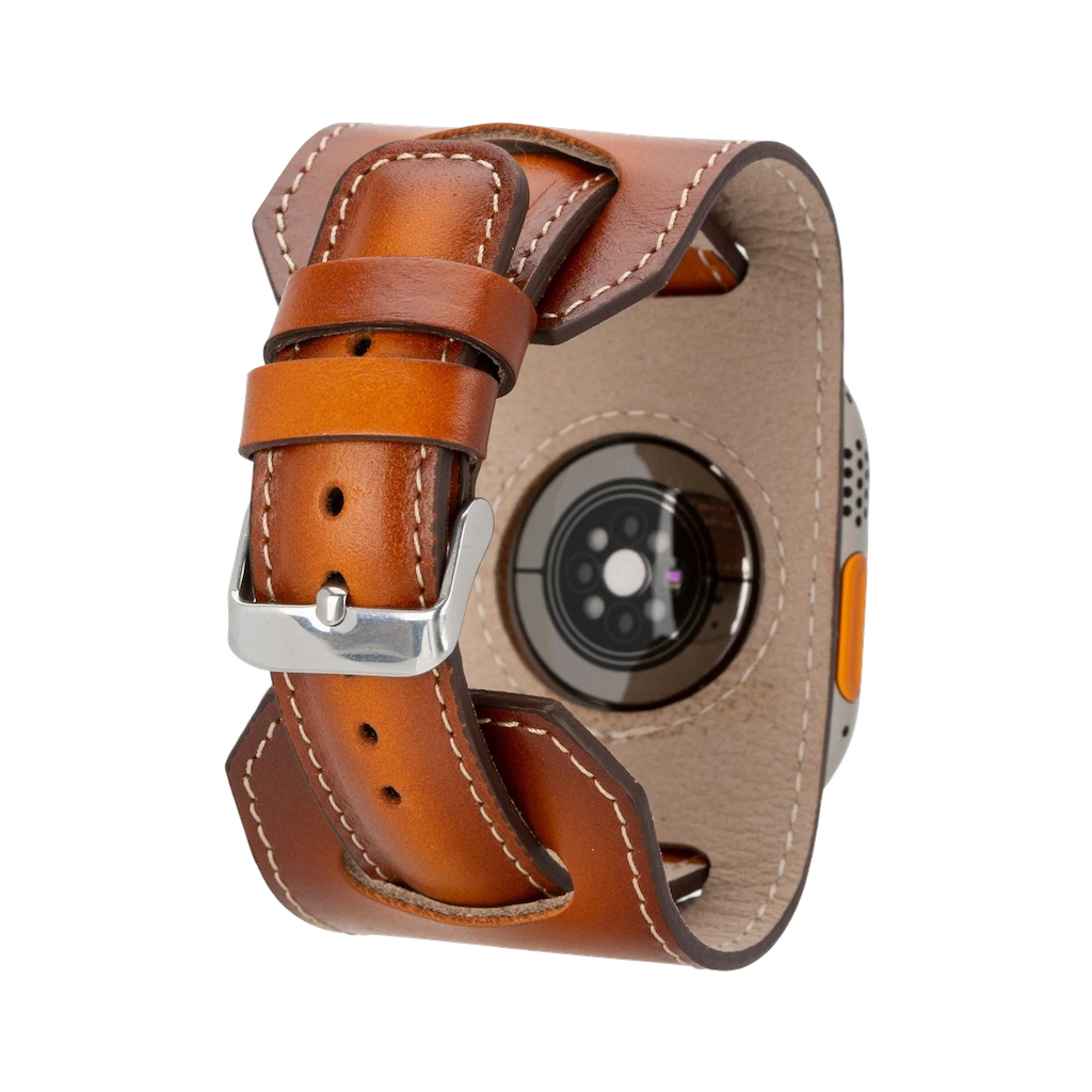 Burnished Brown Cuff | Lederarmband für Apple Watch (Braun)-Apple Watch Armbänder kaufen #farbe_braun