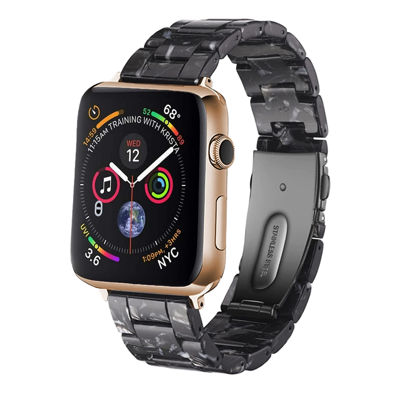 Fleur Noir Resin Classic | Armband für Apple Watch (Schwarz)-Apple Watch Armbänder kaufen