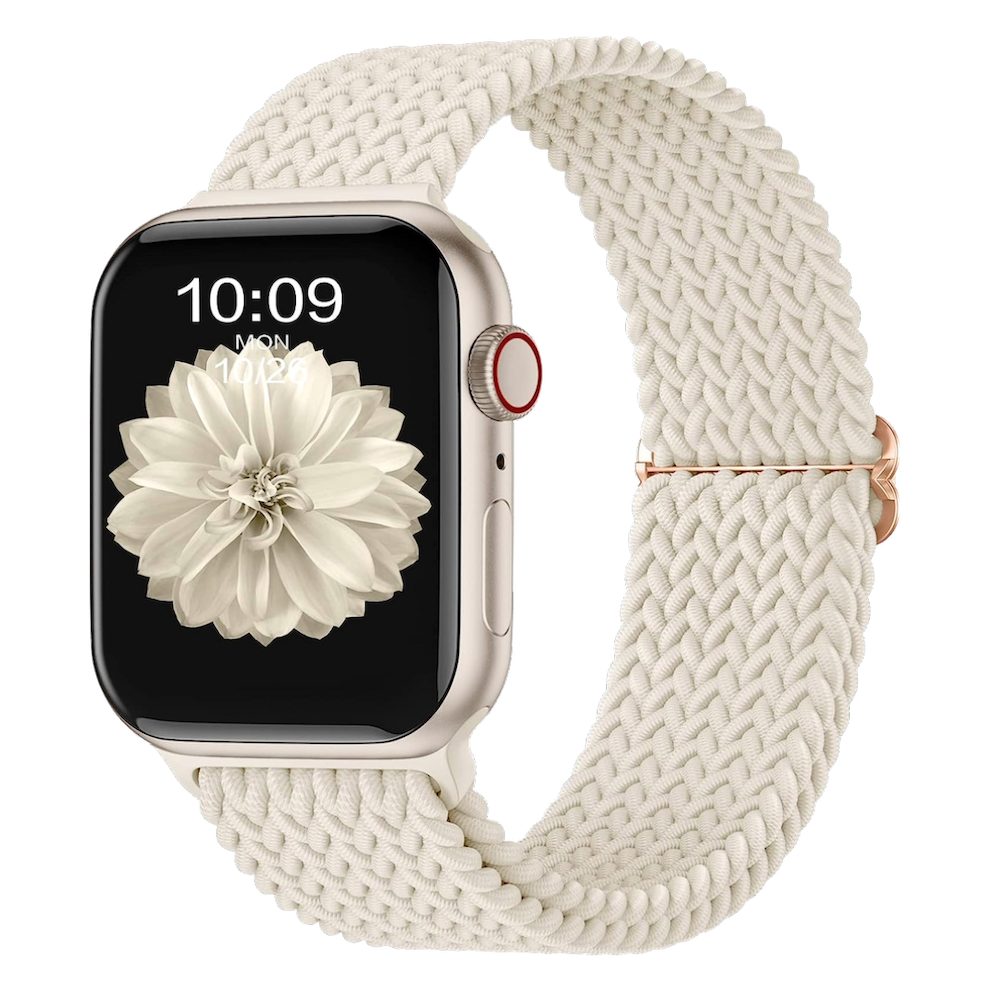 Gezopftes Flex-Geflochtenes Solo Loop Elastic Starlight | Armband für Apple Watch (Polarstern)-Apple Watch Armbänder kaufen #farbe_polarstern