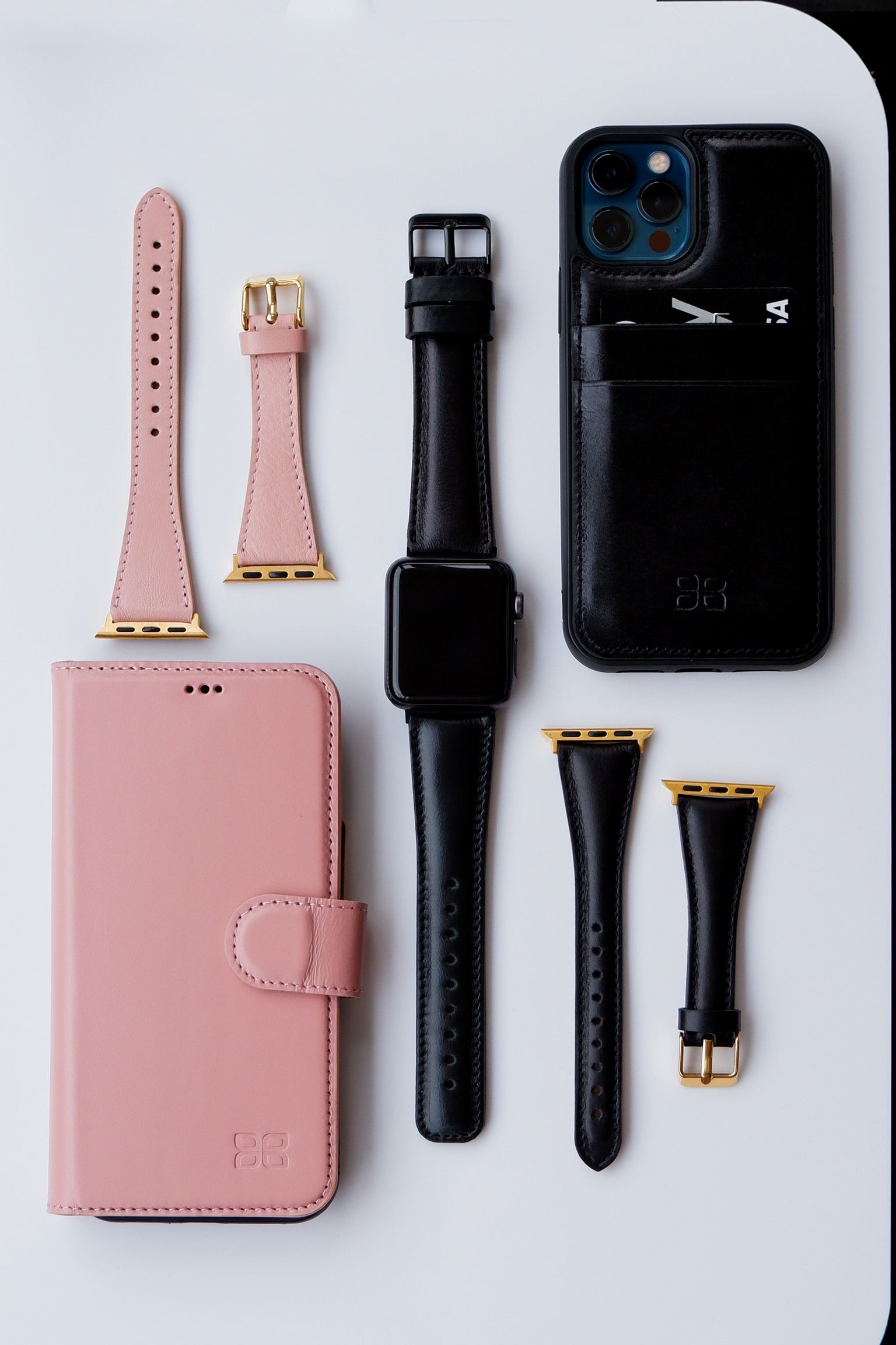 2 in 1 Pink Leather Flip Case | Handyhülle für iPhone (Pink)-Apple Watch Armbänder kaufen