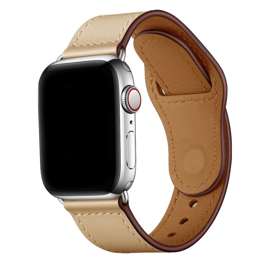 Light Apricot Leather Loop | Lederarmband für Apple Watch (Beige)-Apple Watch Armbänder kaufen #farbe_apricot