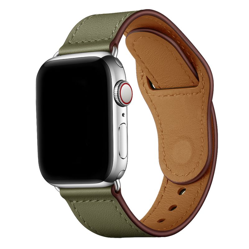 Moss Green Leather Loop | Lederarmband für Apple Watch (Grün)-Apple Watch Armbänder kaufen #farbe_moss green