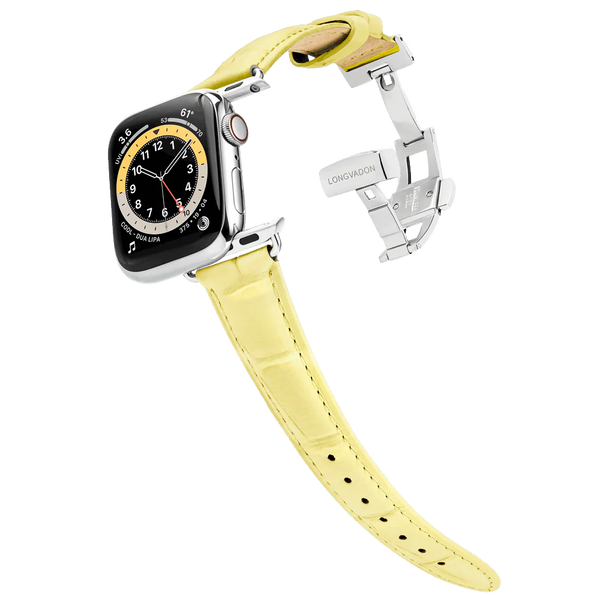 Alligator Lemon voor Damen | armband van leer voor Apple Watch 
