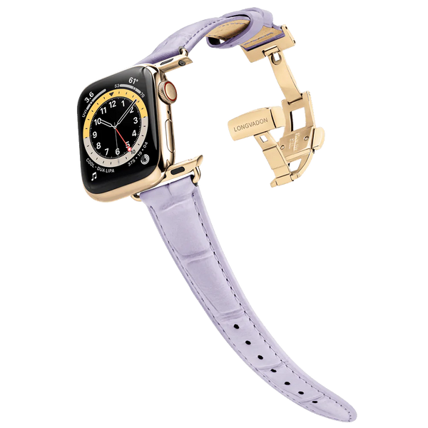 Alligator Lilac voor Damen | Armband van leer voor Apple Watch (paars)