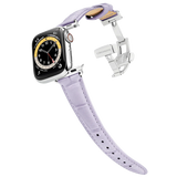 Alligator Lilac für Damen | Geprägtes Lederarmband für Apple Watch (Lila)
