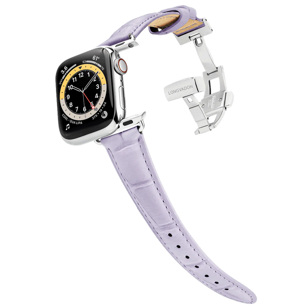 Alligator Lilac voor Damen | Armband van leer voor Apple Watch (paars)