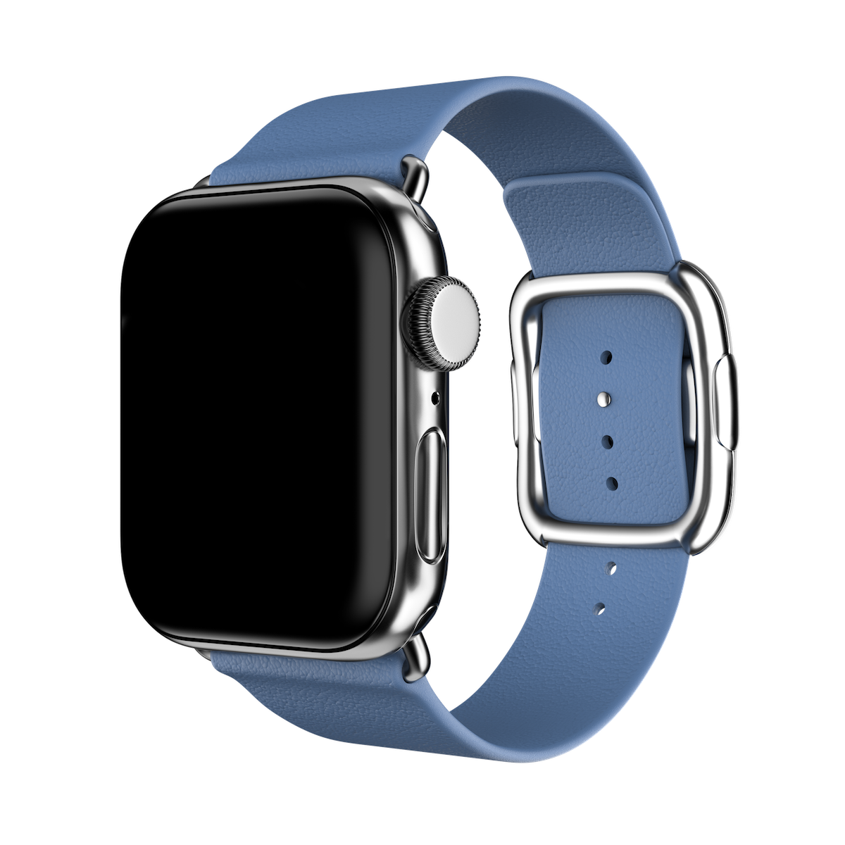 Modern Buckle Cornflower | Modernes Lederarmband für Apple Watch (Blau)-Apple Watch Armbänder kaufen