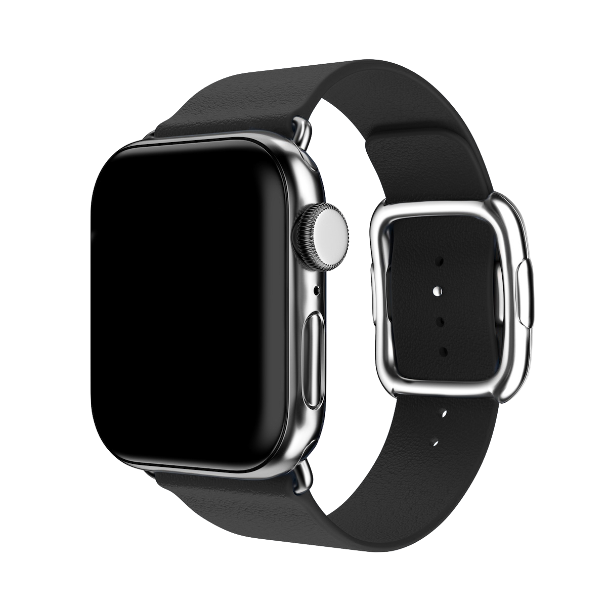 Magnetic Buckle, Modern Buckle Midnight | Modernes Lederarmband für Apple Watch (Schwarz)-Apple Watch Armbänder kaufen #farbe_midnight black