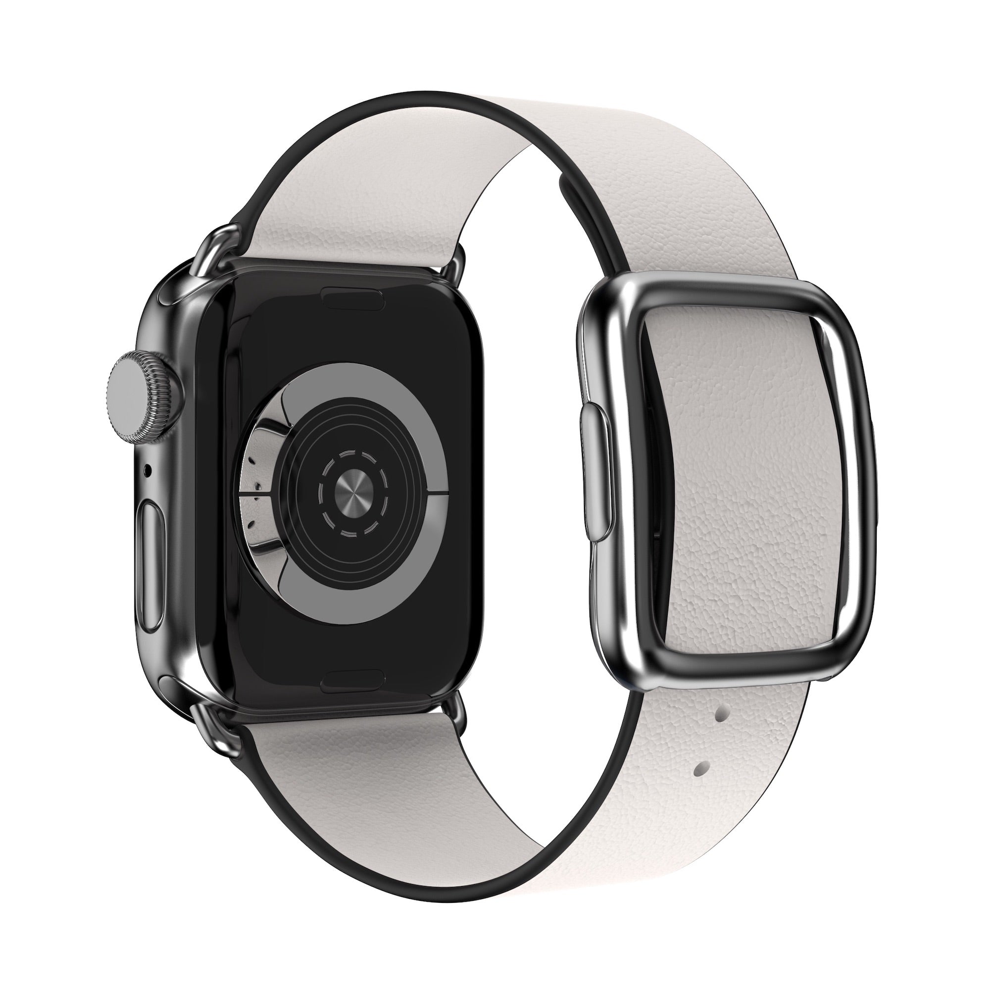 Magnetic Buckle, Modern Buckle Chalk | Modernes Lederarmband für Apple Watch (Weiß)-Apple Watch Armbänder kaufen #farbe_chalk