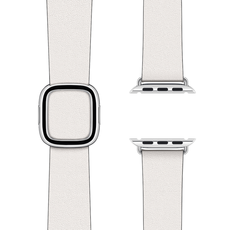 Magnetic Buckle, Modern Buckle Chalk | Modernes Lederarmband für Apple Watch (Weiß)-Apple Watch Armbänder kaufen #farbe_chalk