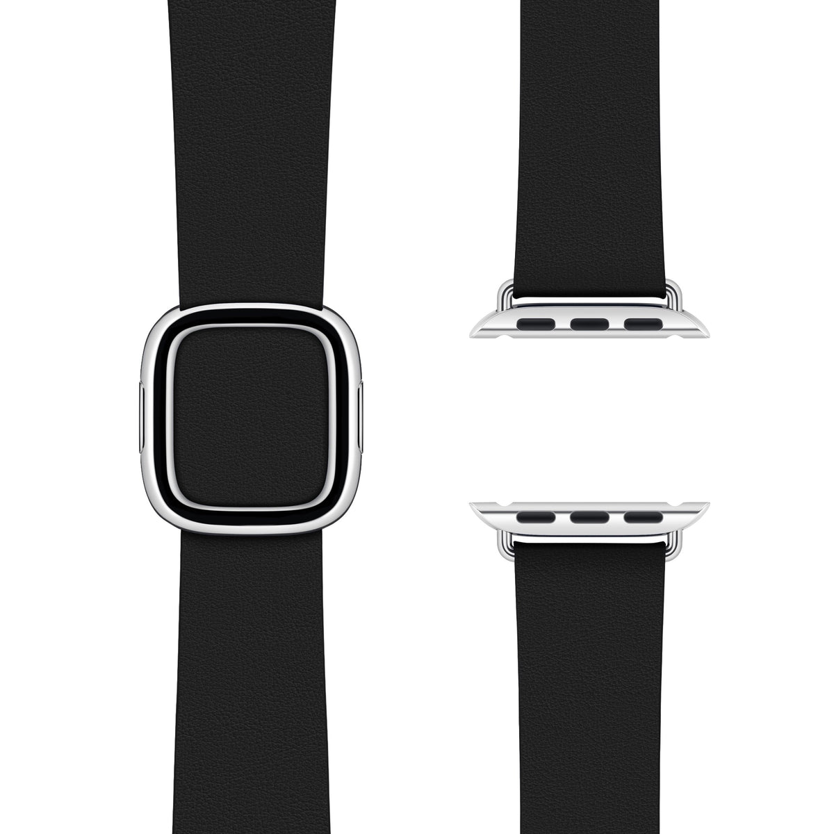 Magnetic Buckle, Modern Buckle Midnight | Modernes Lederarmband für Apple Watch (Schwarz)-Apple Watch Armbänder kaufen #farbe_midnight black
