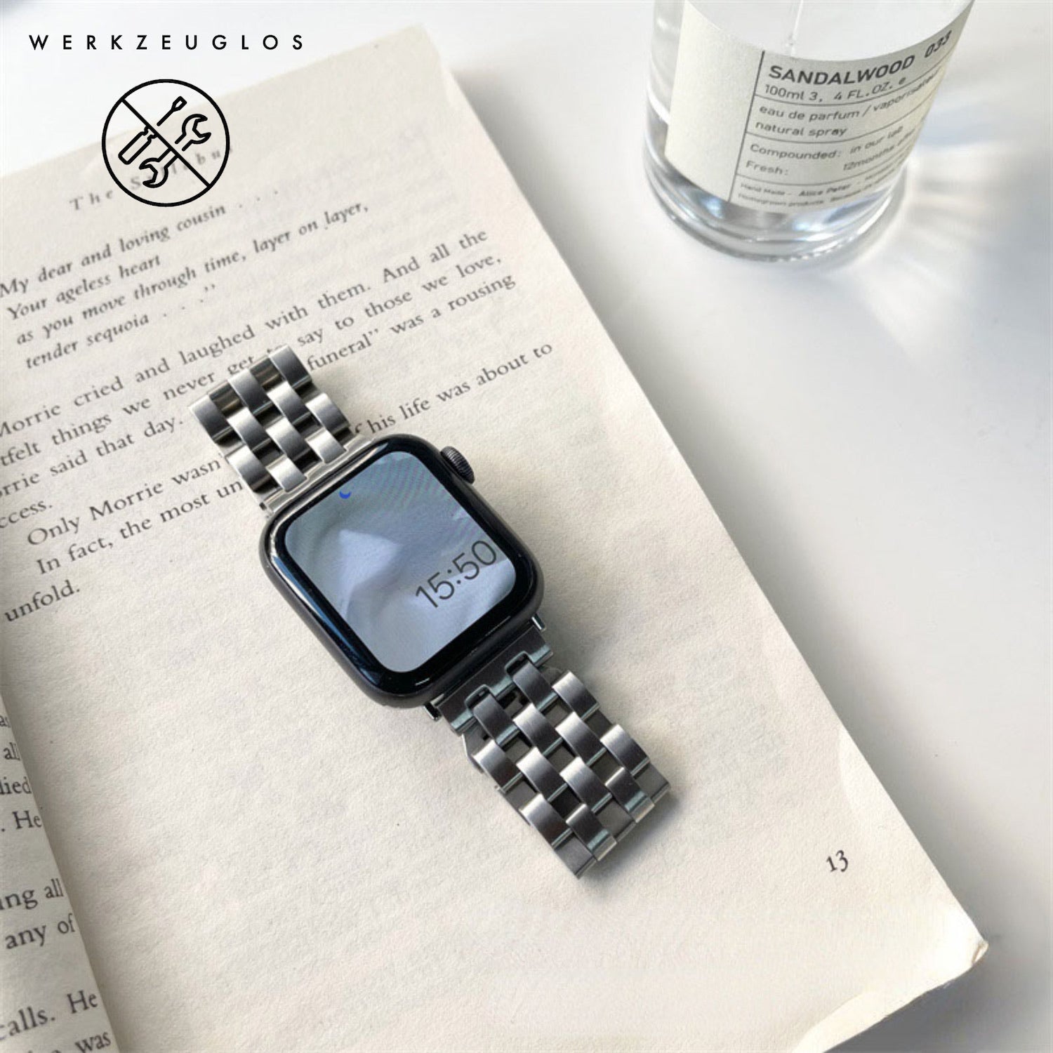 Maxine Silver Edelstahl | Gliederarmband für Apple Watch (Silber)-Apple Watch Armbänder kaufen