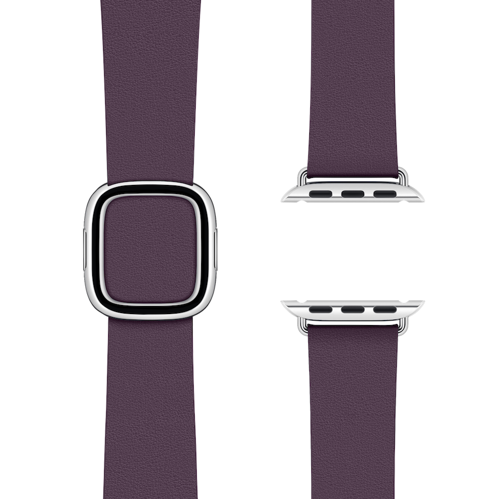 Modern Buckle Aubergine | Modernes Lederarmband für Apple Watch (Lila)-Apple Watch Armbänder kaufen