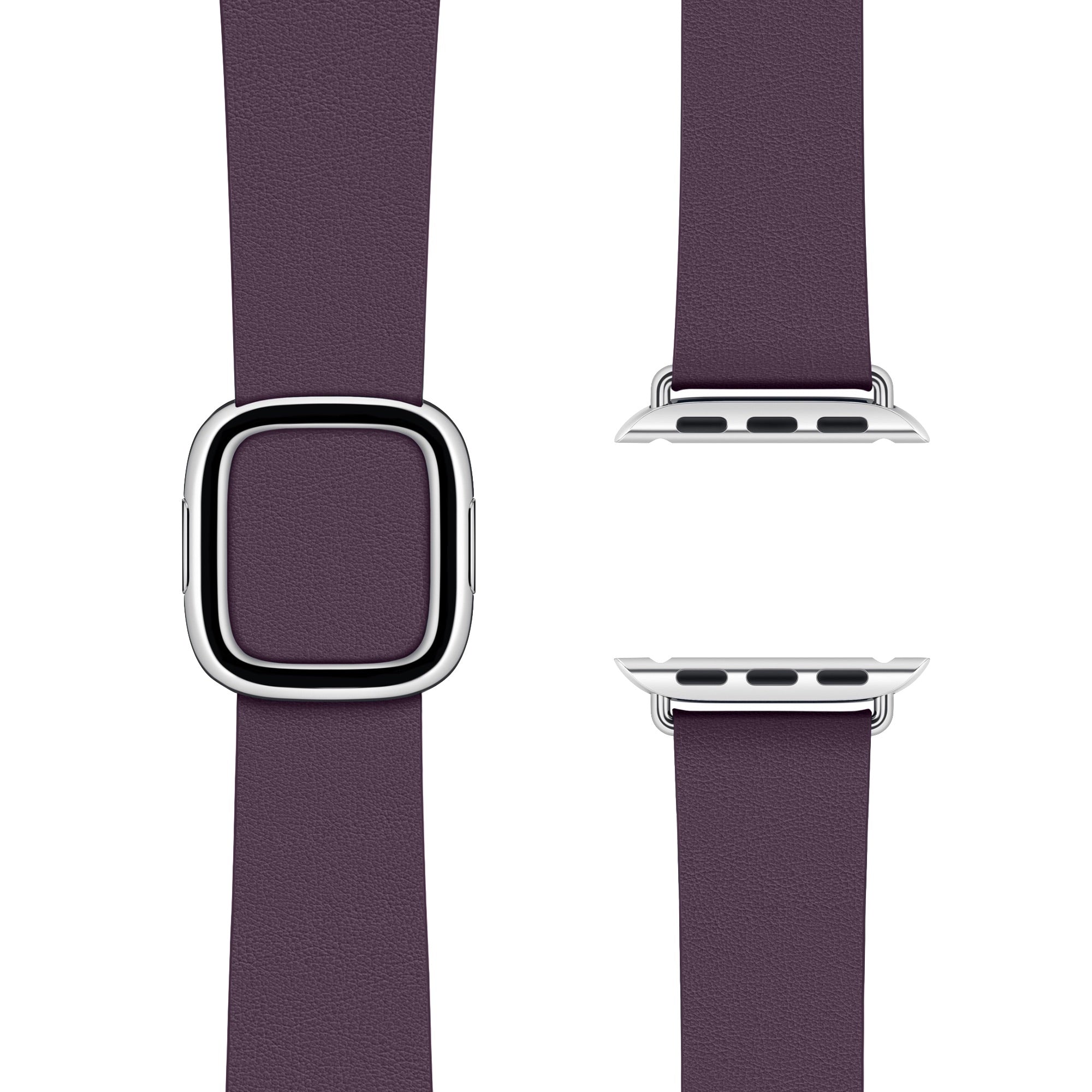 Modern Buckle Aubergine | Modernes Lederarmband für Apple Watch (Lila)-Apple Watch Armbänder kaufen