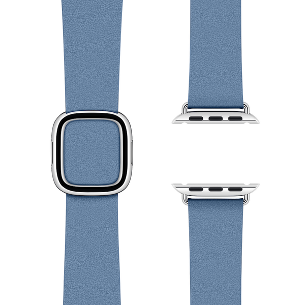Modern Buckle Cornflower | Moderne lederen band voor Apple Watch (blauw)