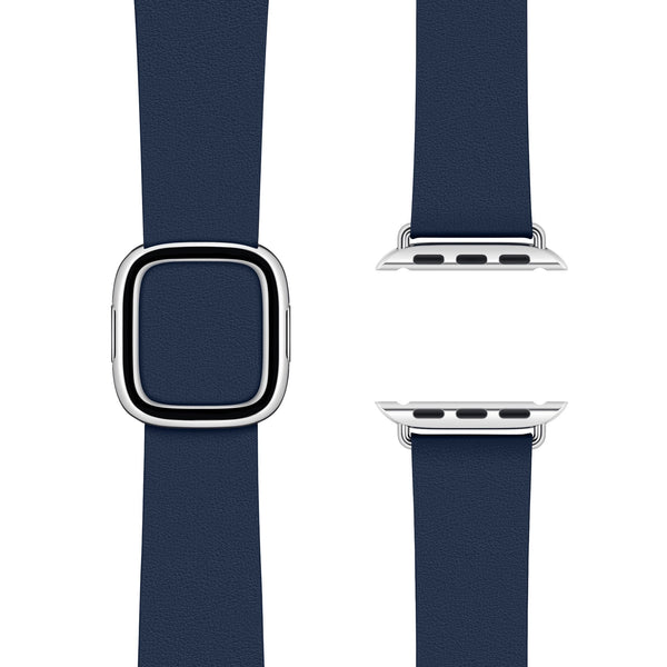 Modern Buckle Deep Sea | Moderne lederen band voor Apple Watch (blauw)