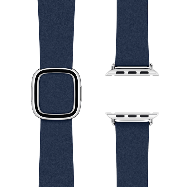 Modern Buckle Deep Sea | Modernes Lederarmband für Apple Watch (Blau)
