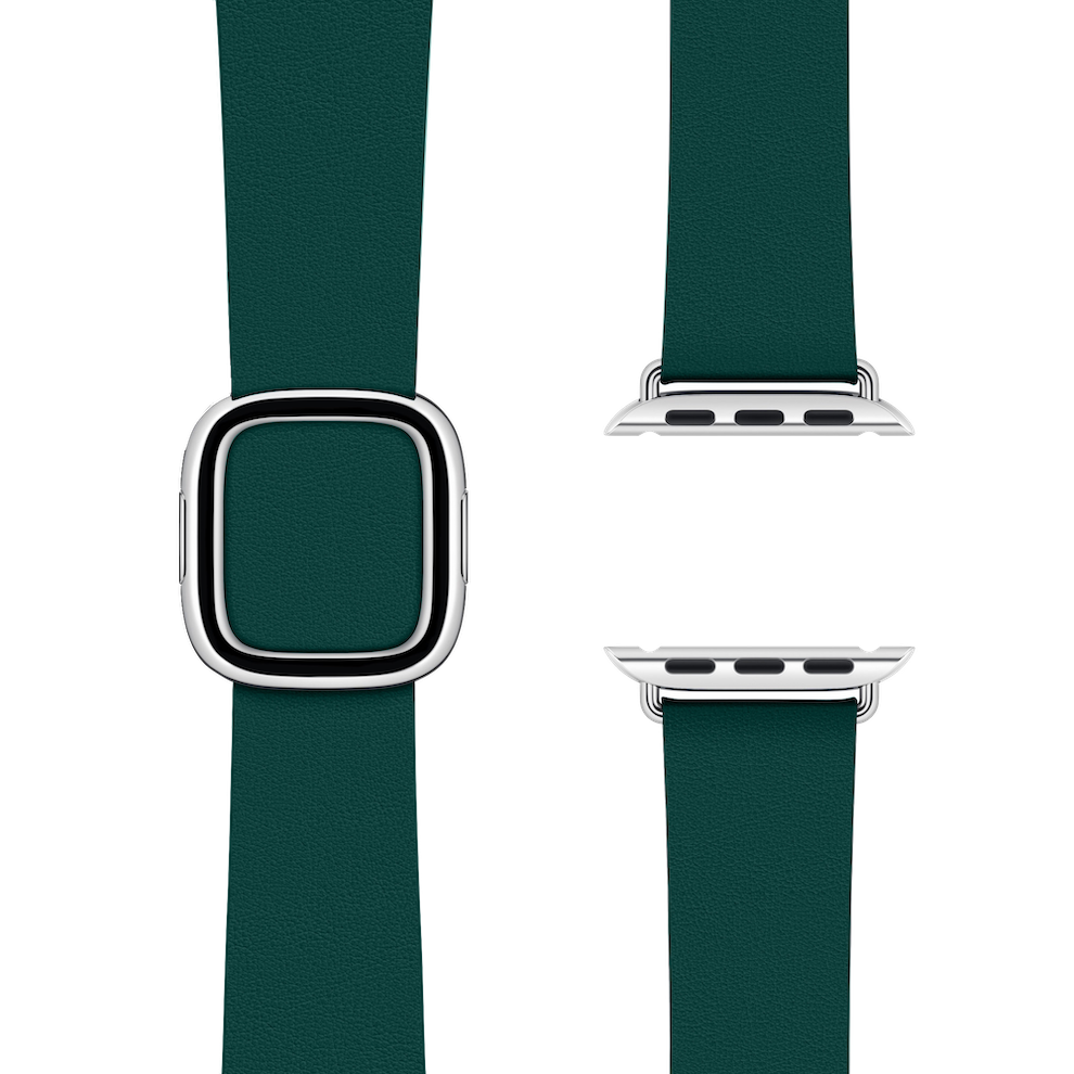 Modern Buckle Forest Green | Modernes Lederarmband für Apple Watch (Grün)-Apple Watch Armbänder kaufen