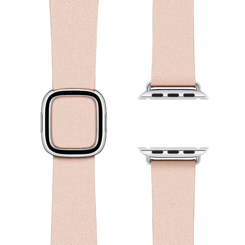 Modern Buckle Light Pink | Modernes Lederarmband für Apple Watch (Rosa)