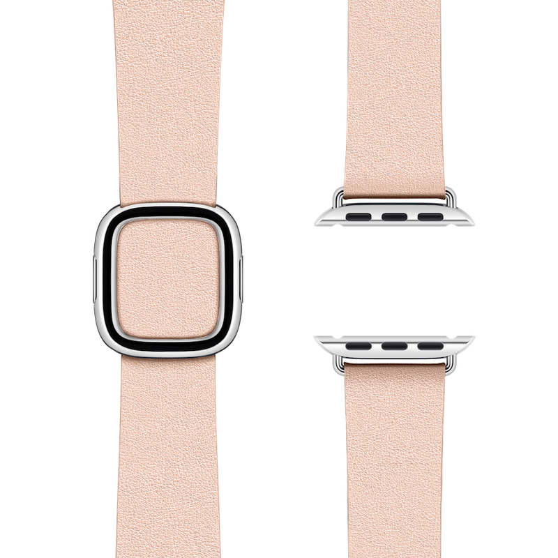 Modern Buckle Light Pink | Modernes Lederarmband für Apple Watch (Rosa)