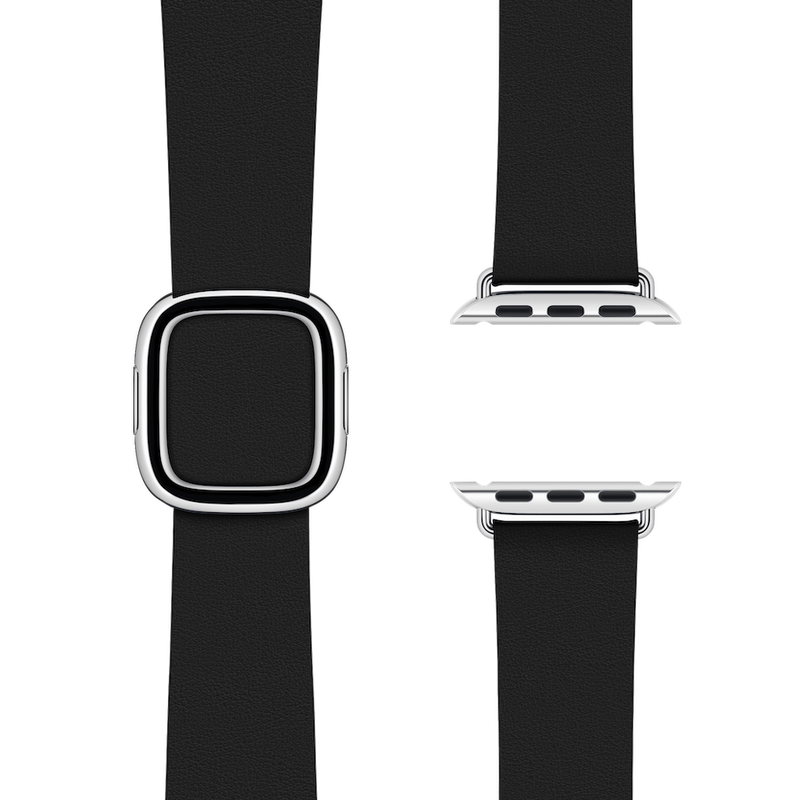 Modern Buckle Midnight | Modernes Lederarmband für Apple Watch (Schwarz)