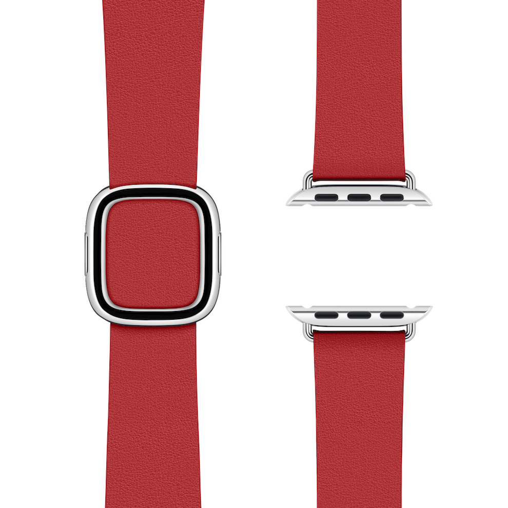 Modern Buckle Peony Red | Modernes Lederarmband für Apple Watch (Rot)-Apple Watch Armbänder kaufen