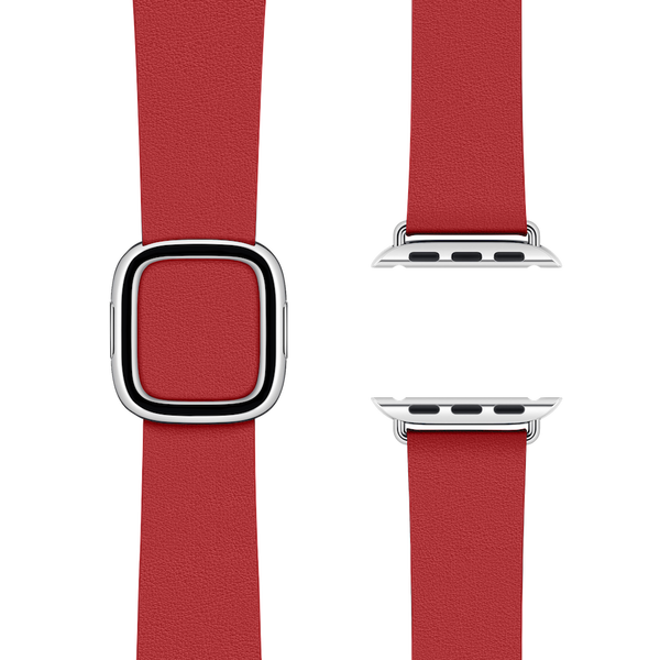 Modern Buckle Peony Red| Moderne lederen band voor Apple Watch (rood)