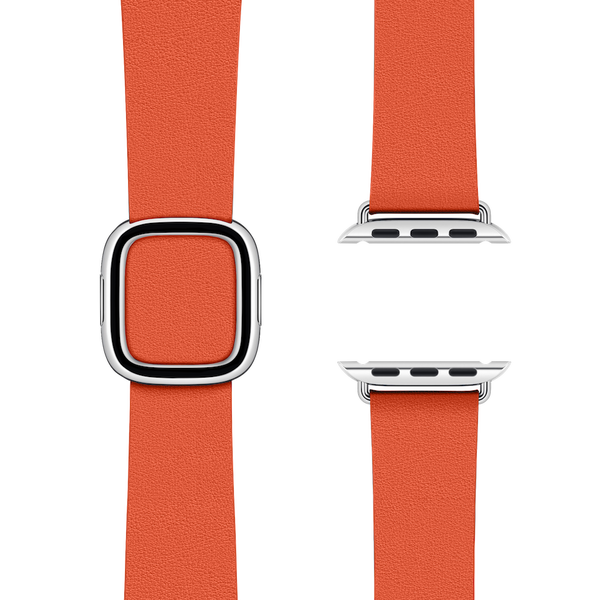 Modern Buckle Sunset | Modernes Lederarmband für Apple Watch (Orange)