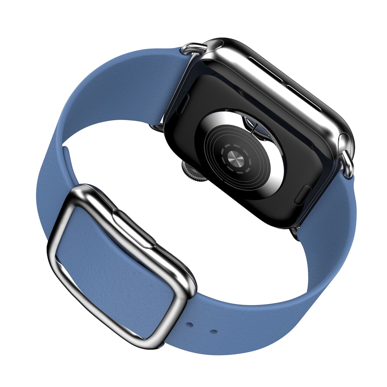 Modern Buckle Cornflower | Modernes Lederarmband für Apple Watch (Blau)-Apple Watch Armbänder kaufen