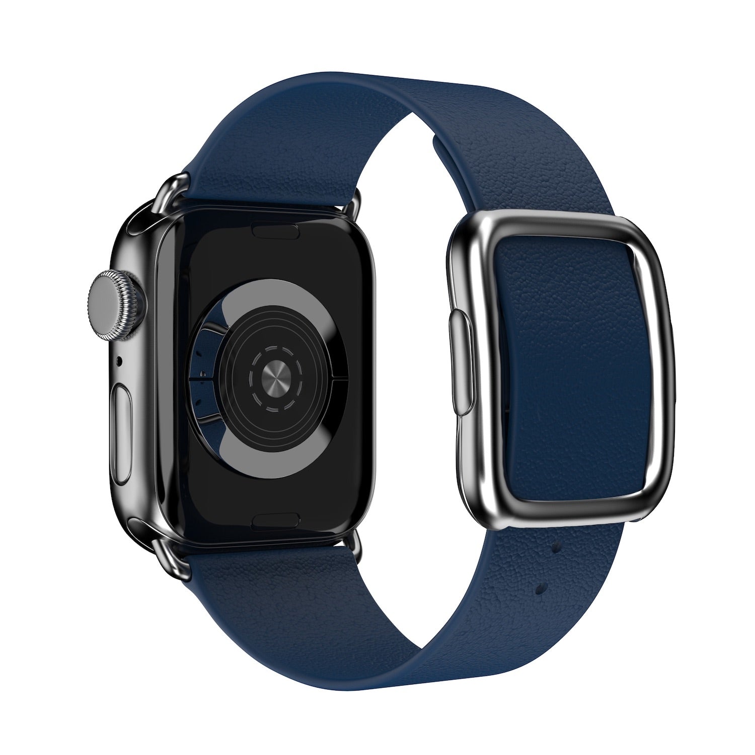 Modern Buckle Deep Sea | Modernes Lederarmband für Apple Watch (Blau)