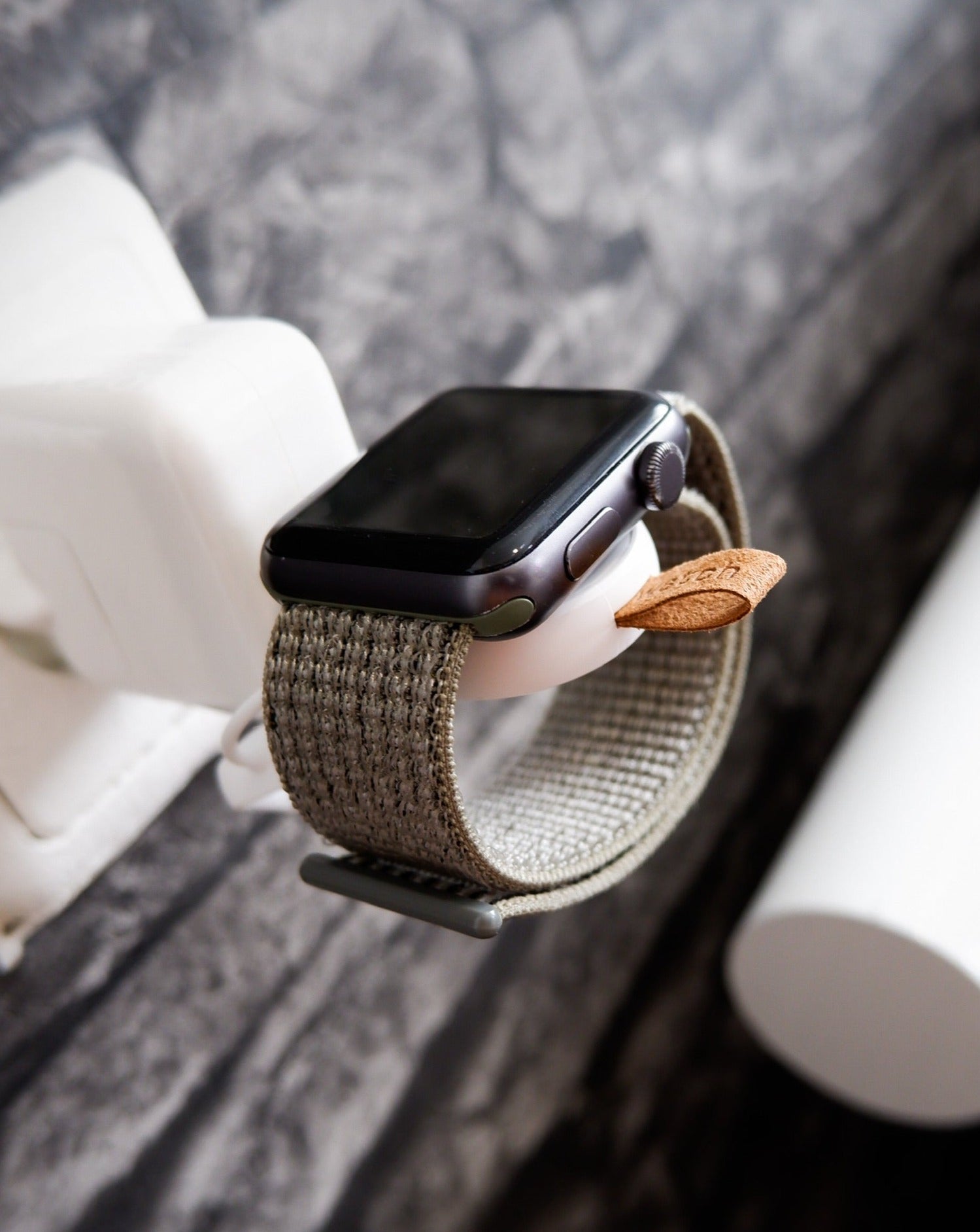 Nylon Sport,Sport Loop Spruce Fog | Armband für Apple Watch (Grau)-Apple Watch Armbänder kaufen #farbe_spruce fog