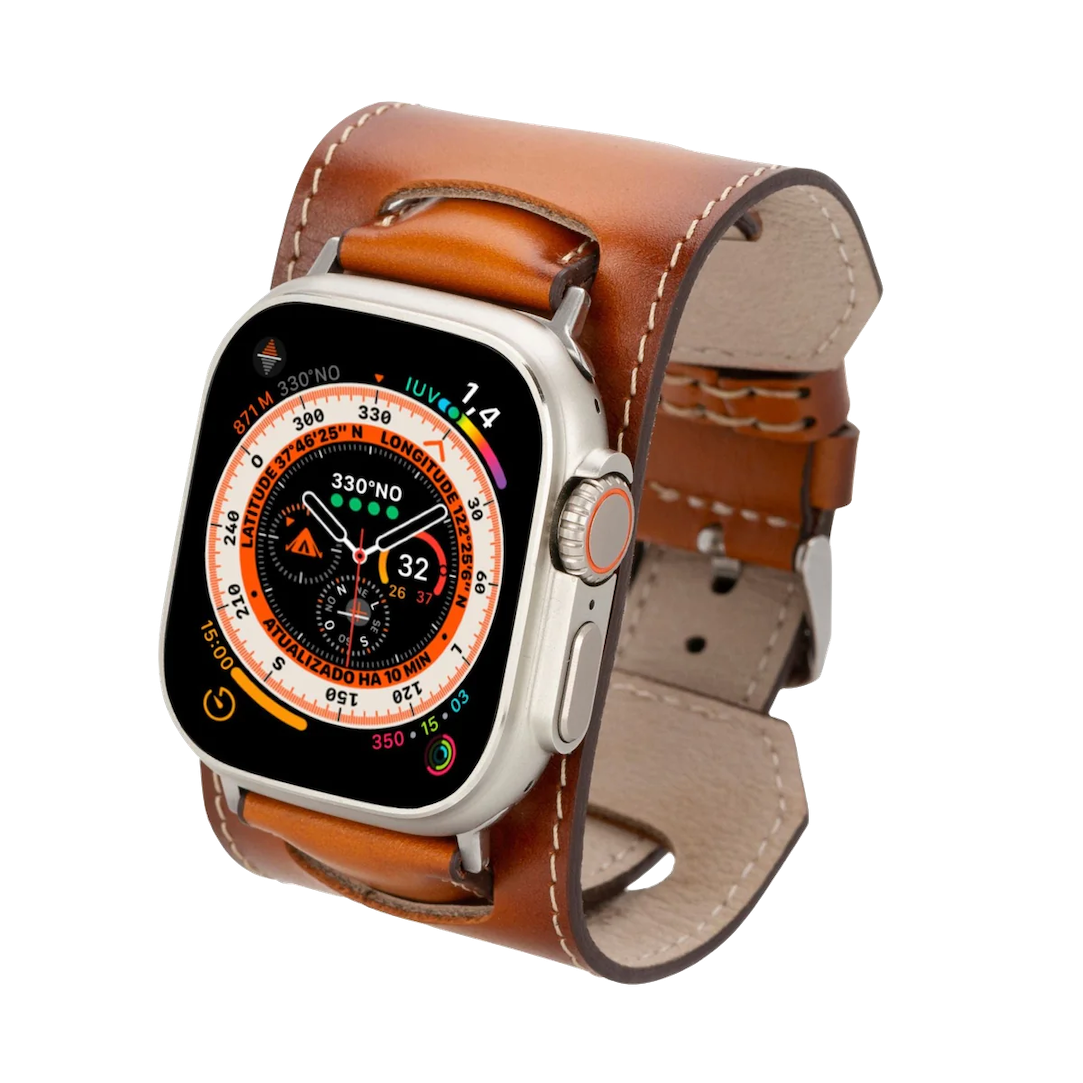 Burnished Brown Cuff | Lederarmband für Apple Watch (Braun)-Apple Watch Armbänder kaufen