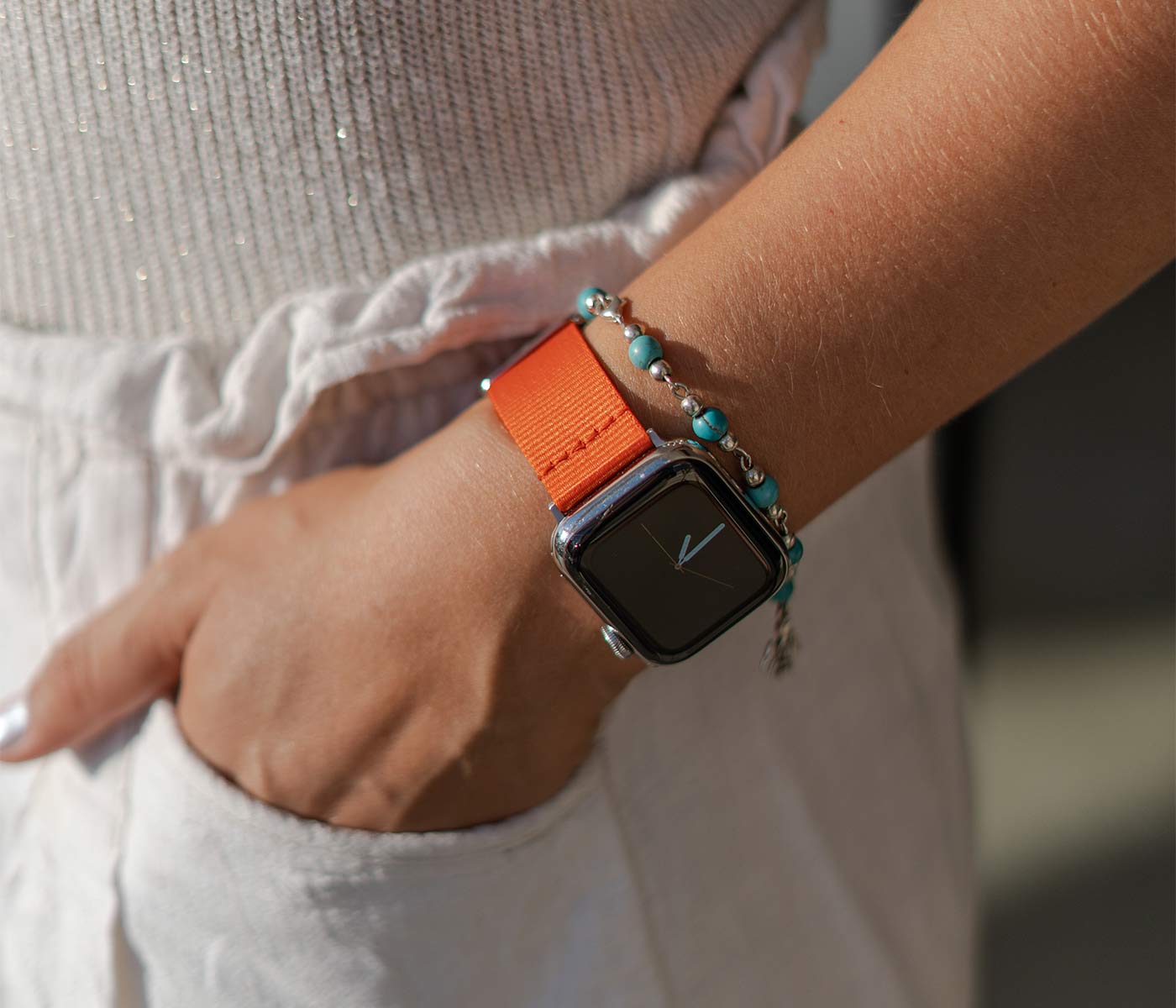 Reef Classic | Armband aus recyceltem Ozeanplastik für Apple Watch (Orange)-Apple Watch Armbänder kaufen