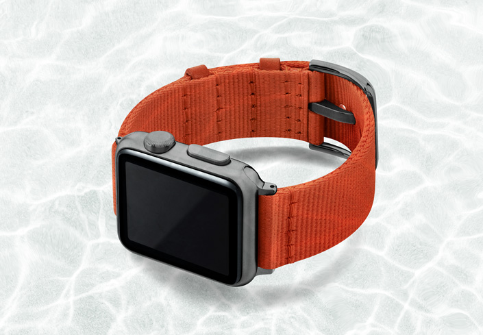 Reef Classic | Armband aus recyceltem Ozeanplastik für Apple Watch (Orange)-Apple Watch Armbänder kaufen