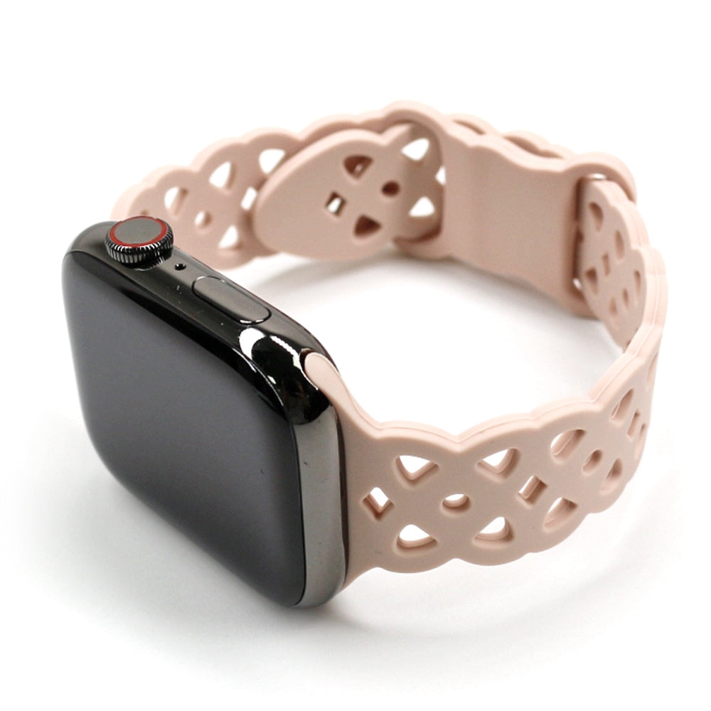 Pink Sand Silikon Hoola Loop | Armband für Apple Watch (Schwarz)-Apple Watch Armbänder kaufen #farbe_pink