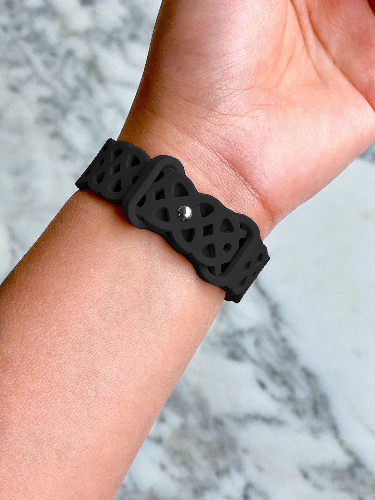 Black Silikon Hoola Loop | Armband für Apple Watch (Schwarz)-Apple Watch Armbänder kaufen #farbe_schwarz