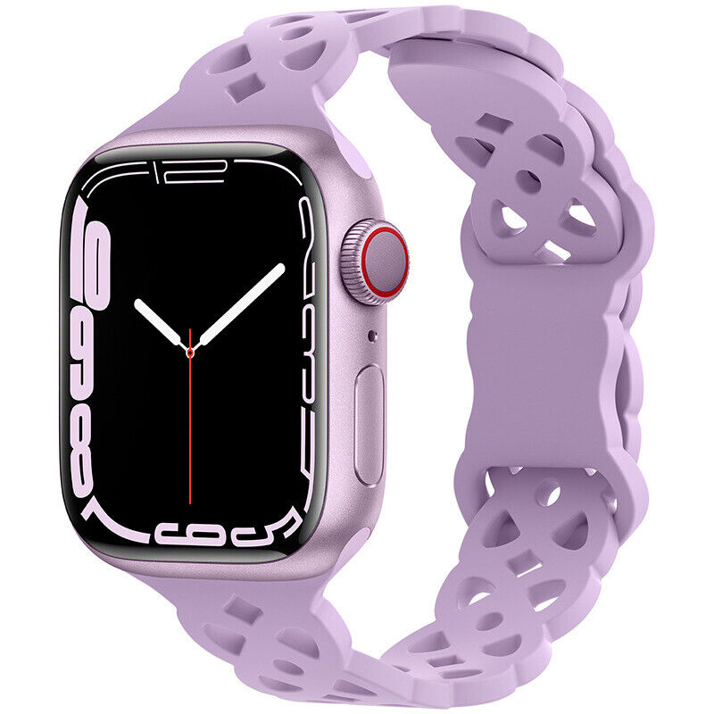 Lila Silikon Hoola Loop | Armband für Apple Watch (Schwarz)-Apple Watch Armbänder kaufen #farbe_lila