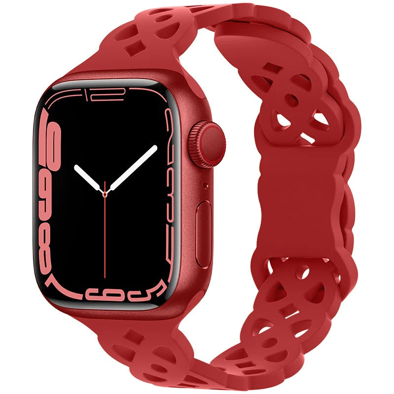 Red Silikon Hoola Loop | Armband für Apple Watch (Schwarz)-Apple Watch Armbänder kaufen #farbe_rot