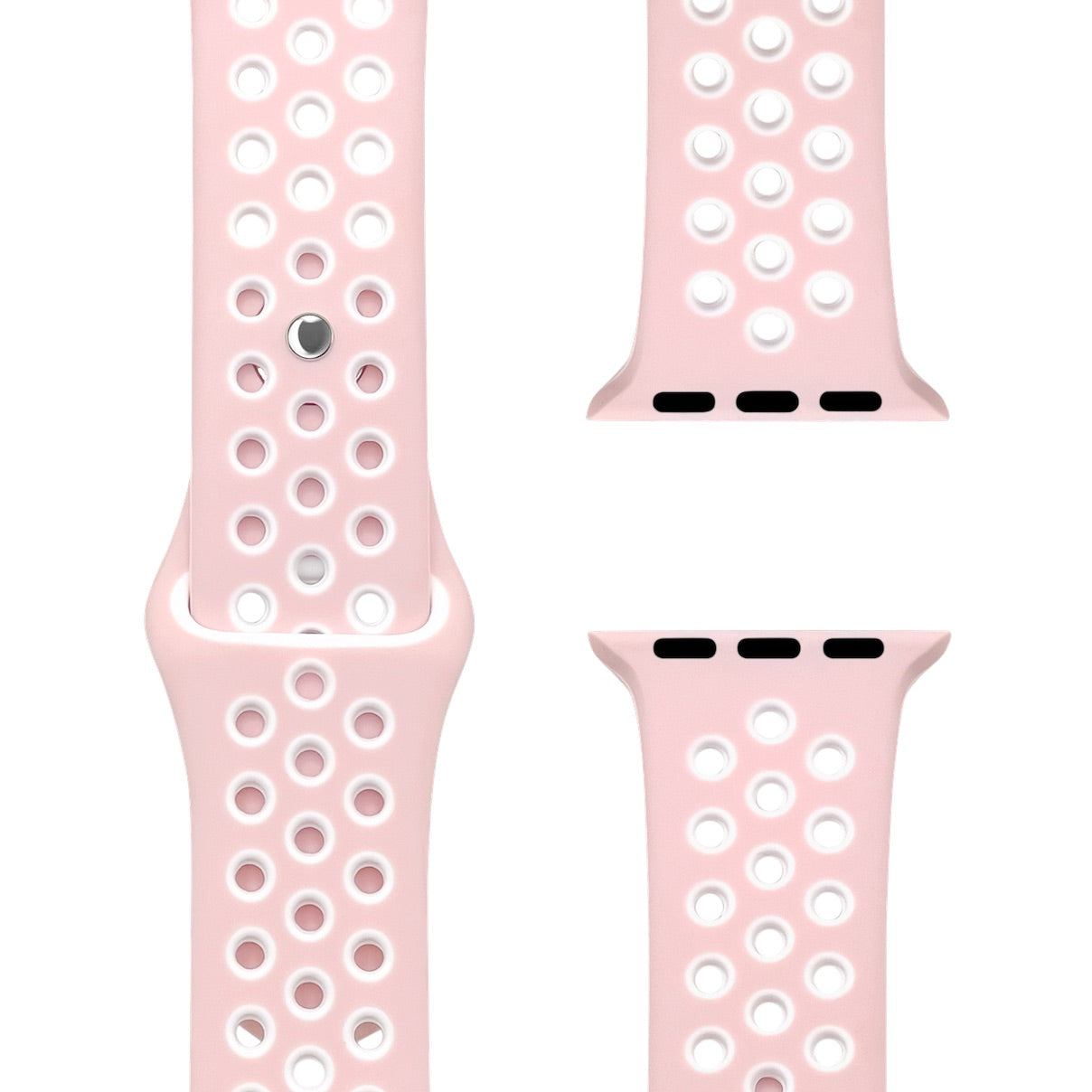 Soft Pink/White Silikon Loop | Sportarmband für Apple Watch (Rosa)-Apple Watch Armbänder kaufen #farbe_pink/weiß