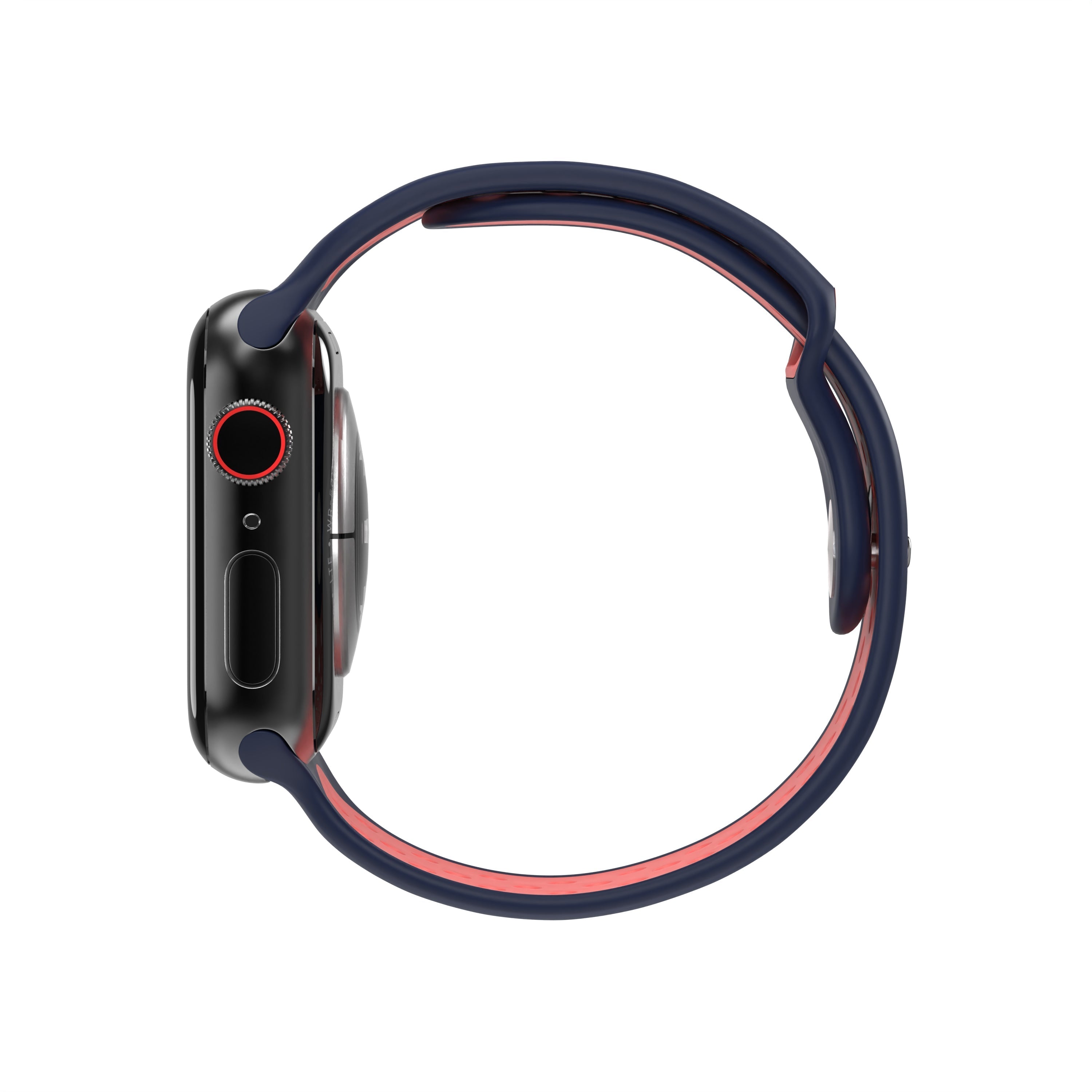 Blue/Bright Mango Silikon Loop | Sportarmband für Apple Watch (Blau)-Apple Watch Armbänder kaufen #farbe_blue/bright mango