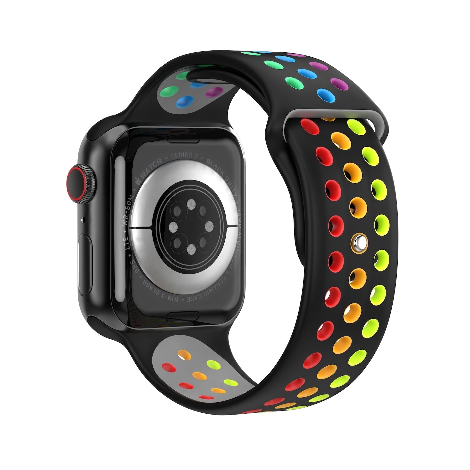 Black Rainbow Silikon Loop | Armband für Apple Watch (Schwarz)-Apple Watch Armbänder kaufen #farbe_black rainbow