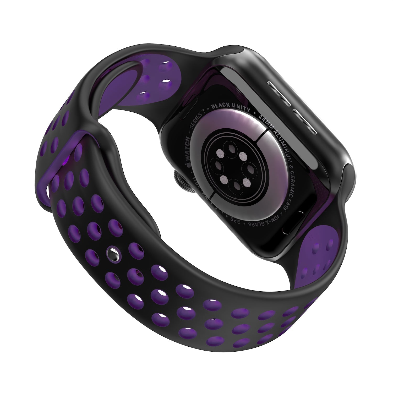 Black/Lilac Silikon Loop | Armband für Apple Watch (Schwarz)-Apple Watch Armbänder kaufen #farbe_schwarz/lila