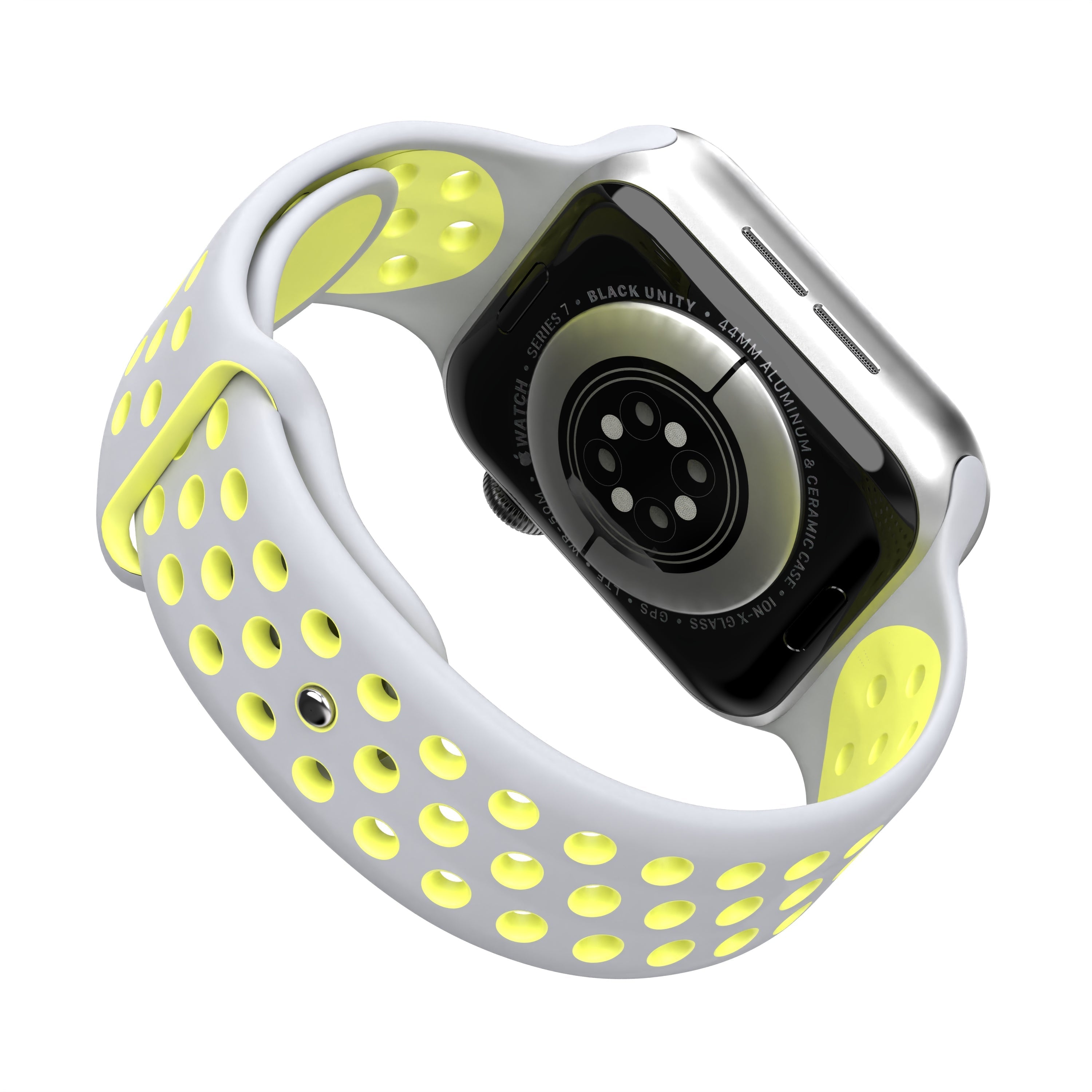 Silver/Volt Silikon Loop | Sportarmband für Apple Watch (Grau)-Apple Watch Armbänder kaufen #farbe_silver/volt