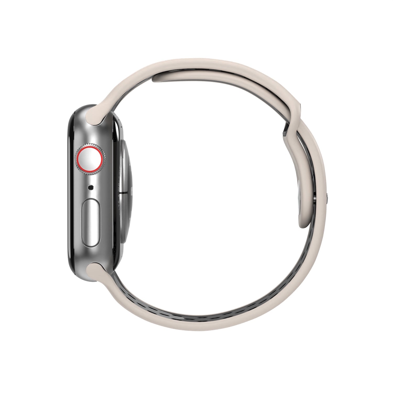 Desert Sand/Black Silikon Loop | Sportarmband für Apple Watch (Beige)-Apple Watch Armbänder kaufen #farbe_desert sand/black
