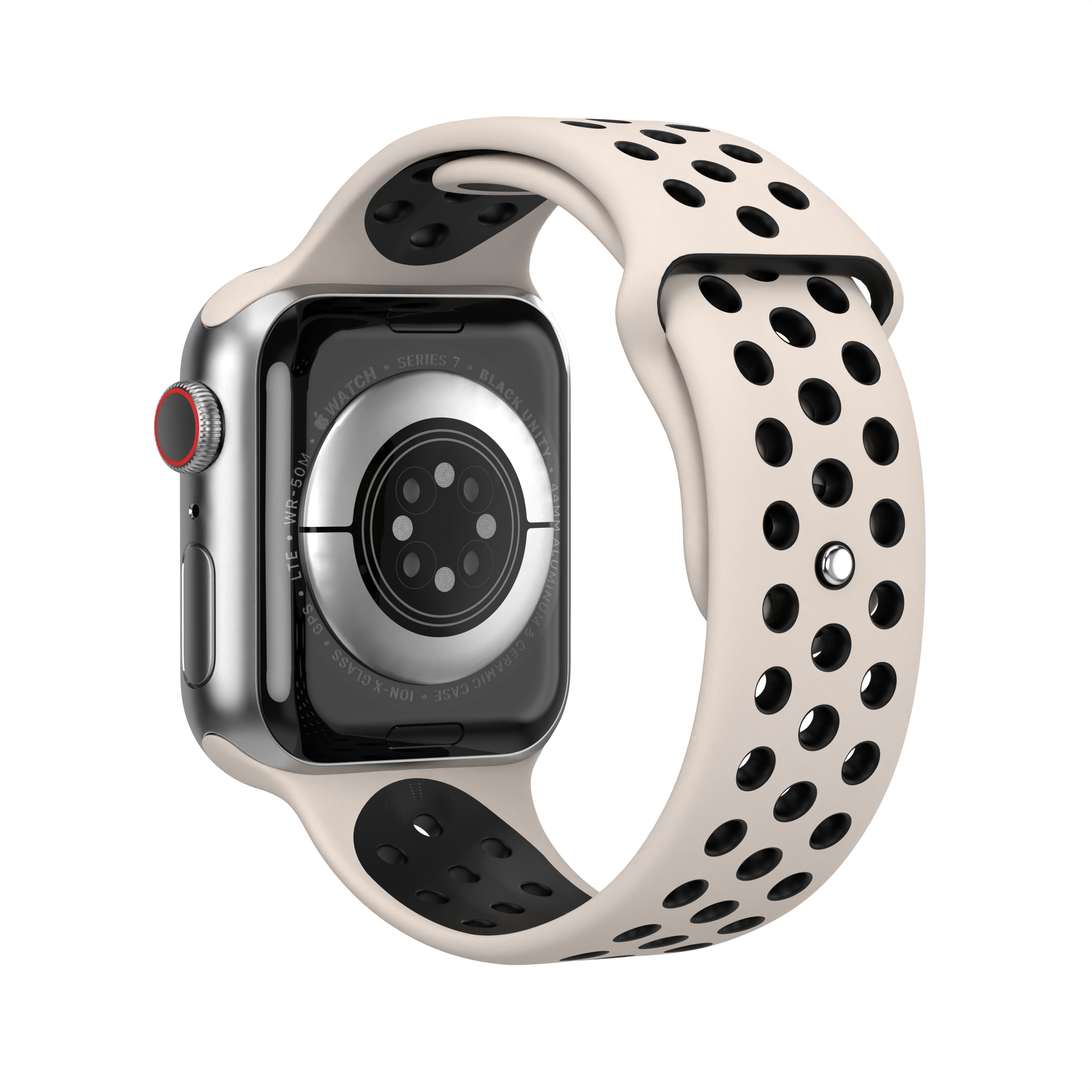Desert Sand/Black Silikon Loop | Sportarmband für Apple Watch (Beige)-Apple Watch Armbänder kaufen #farbe_desert sand/black